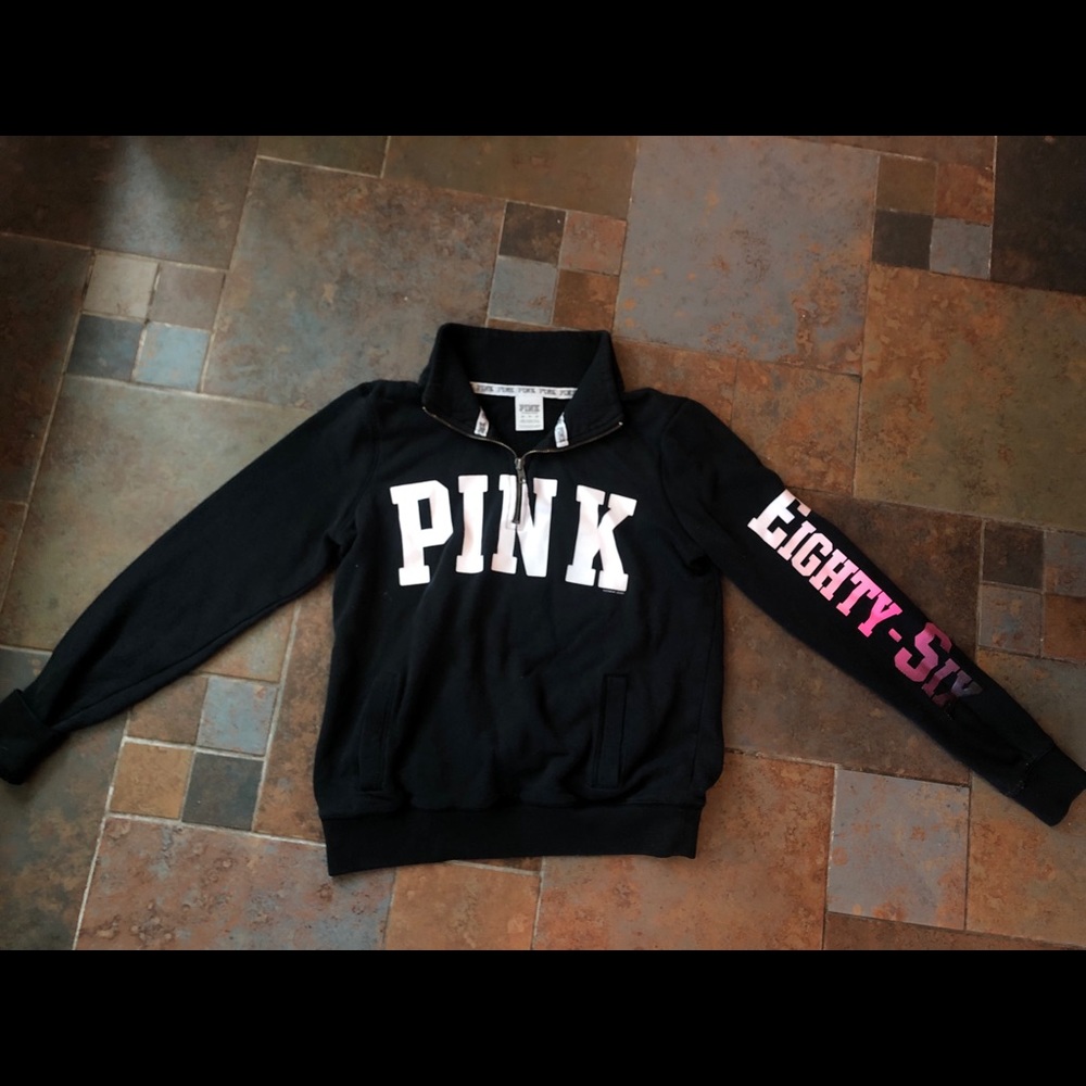 PINK black quarter zip